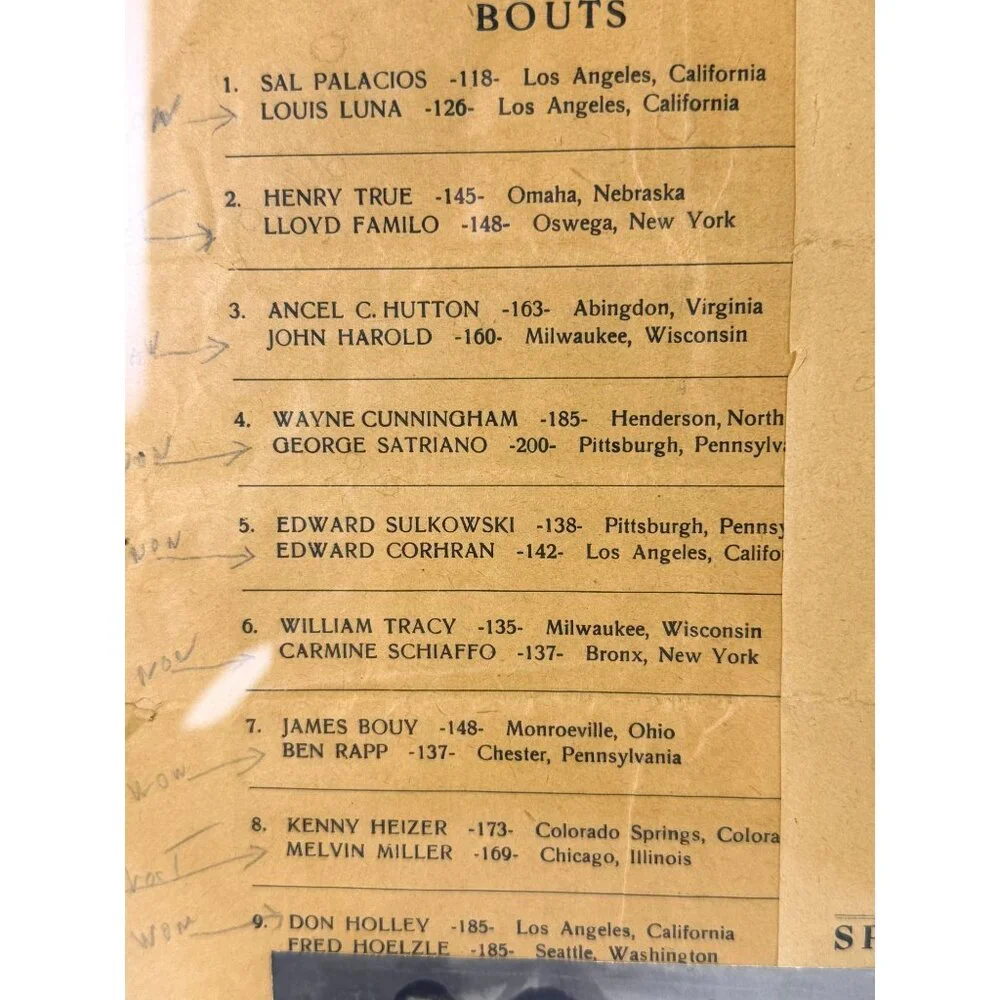WWII 1945‎ Boxing Program 4th vs 1st Infantry Division Photo Regensburg Germany
